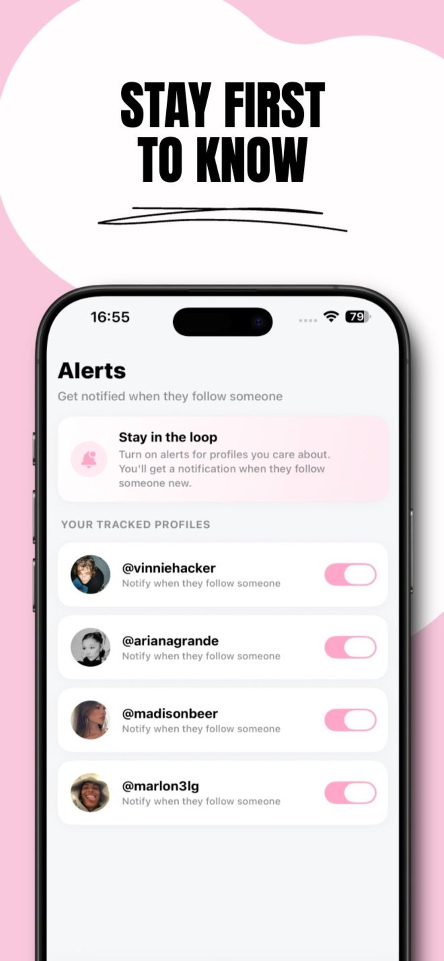 Peekuin follow alert notification